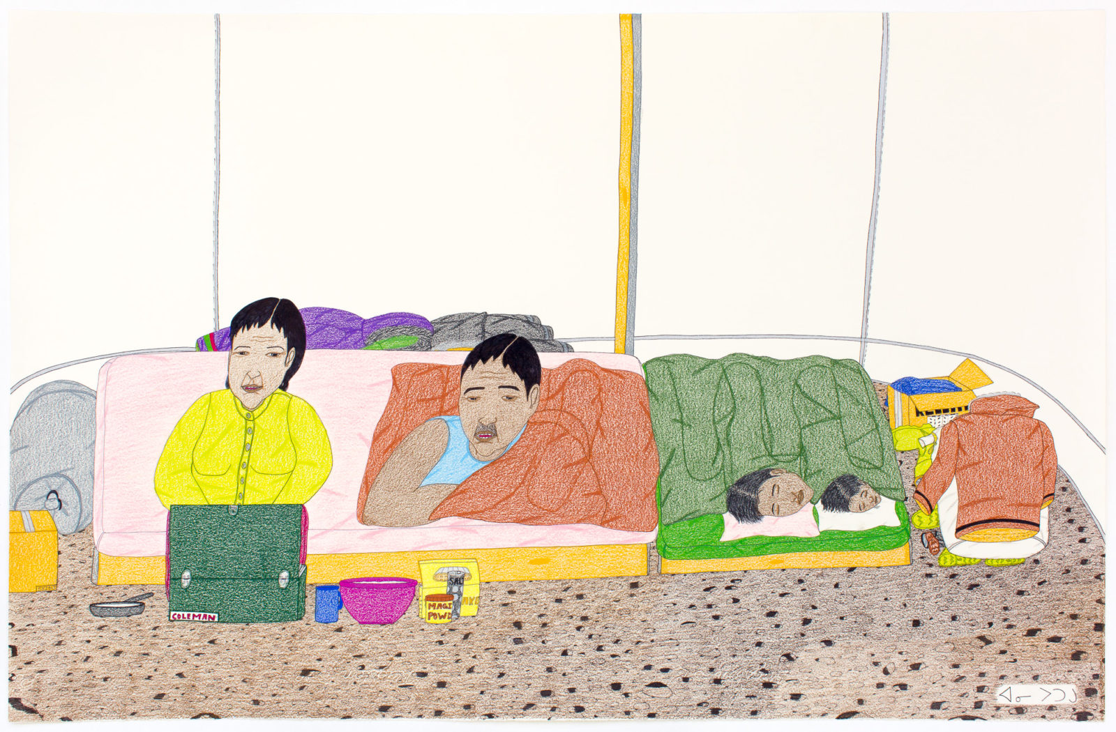 Annie Pootoogook - Family In Tent