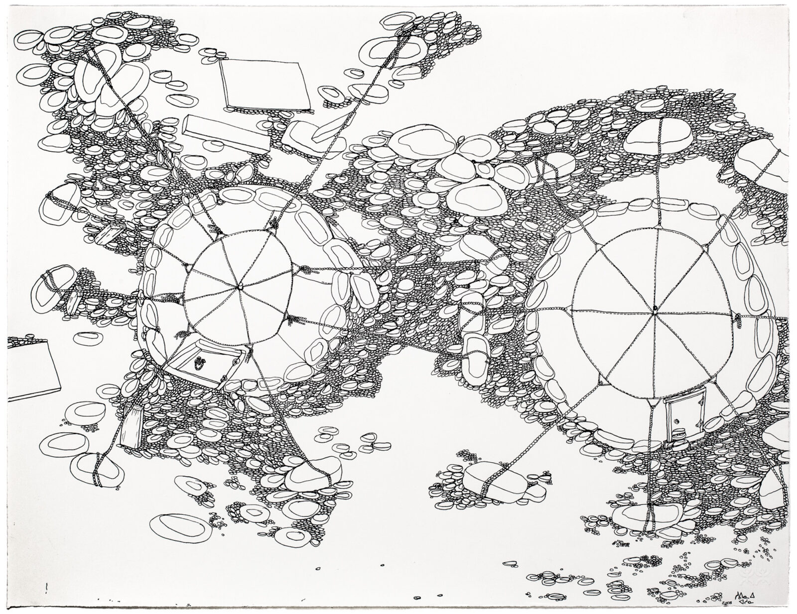 Shuvinai Ashoona - untitled (camp from above)