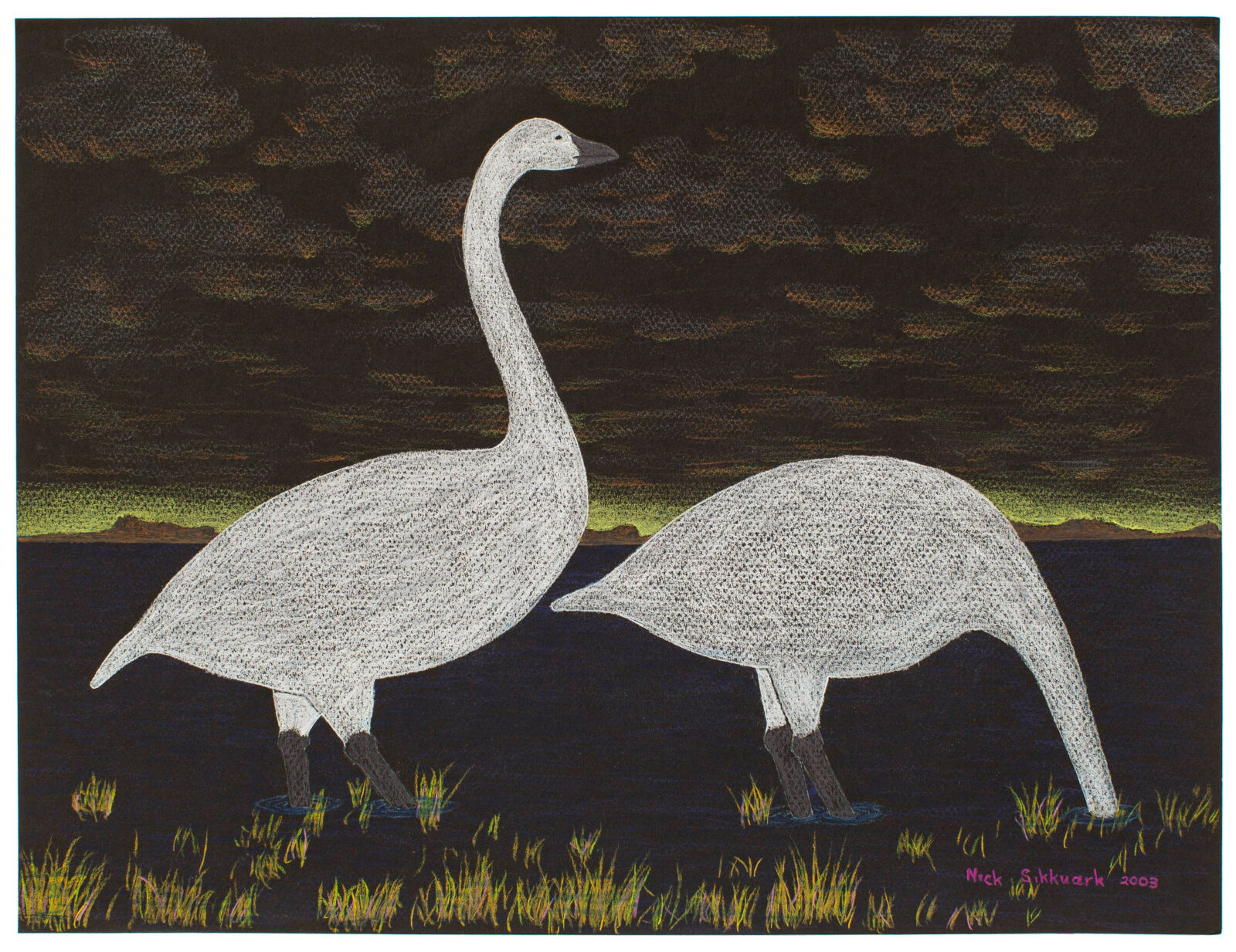 Nick Sikkuark - untitled (swans feeding)