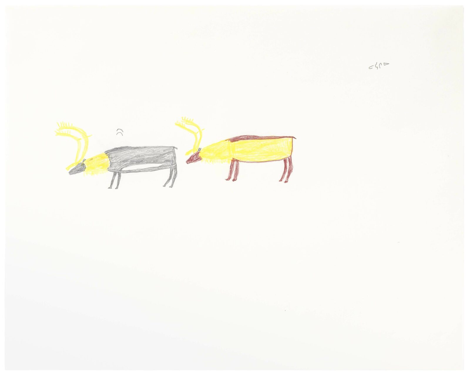 Luke Anguhadluq - untitled (two caribou)