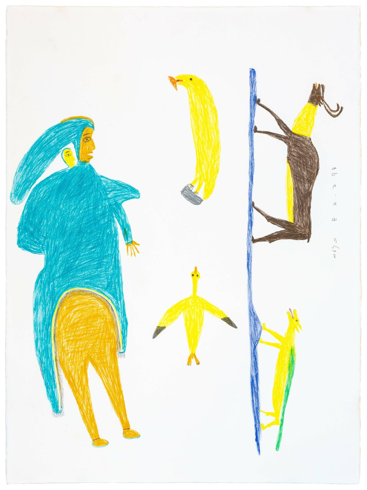 Luke Anguhadluq - untitled (woman with animals)