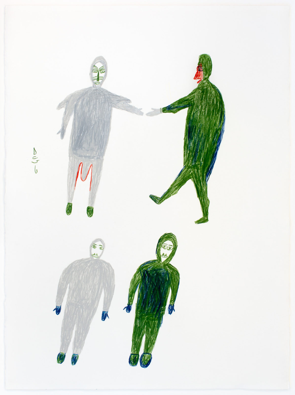 Luke Anguhadluq - untitled (four standing figures)