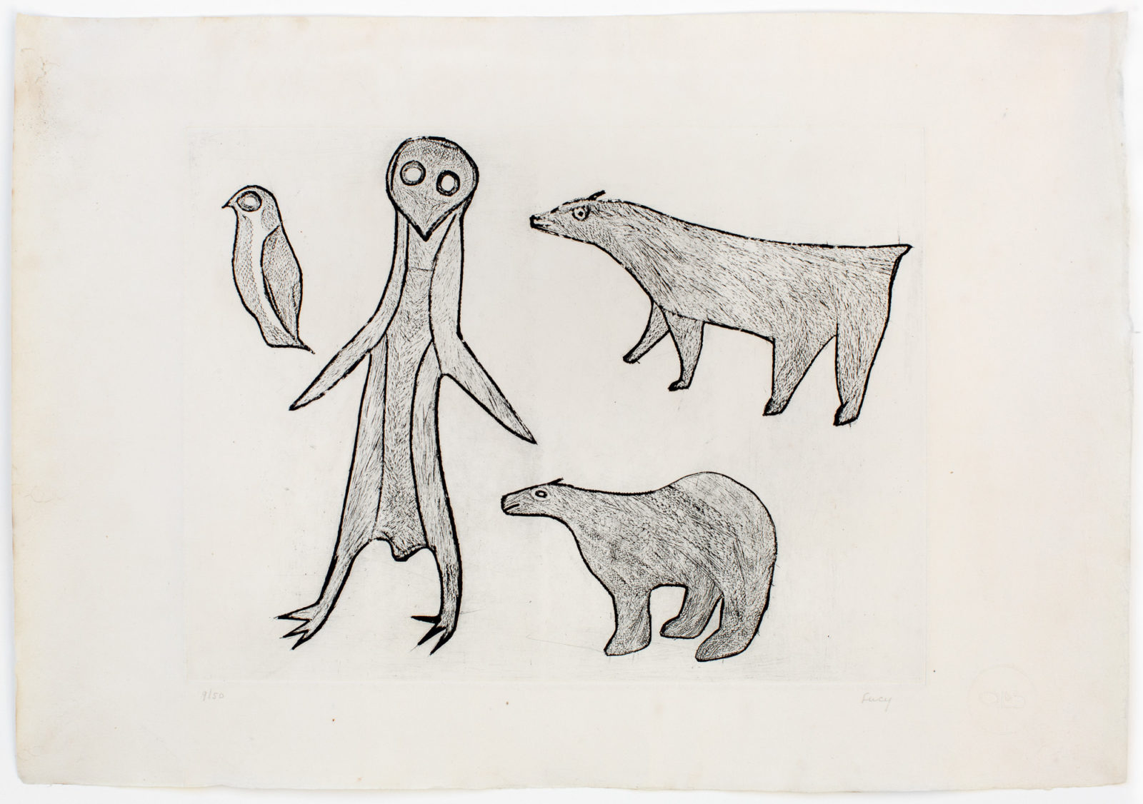 Lucy Quinnauyuak - untitled (animals)