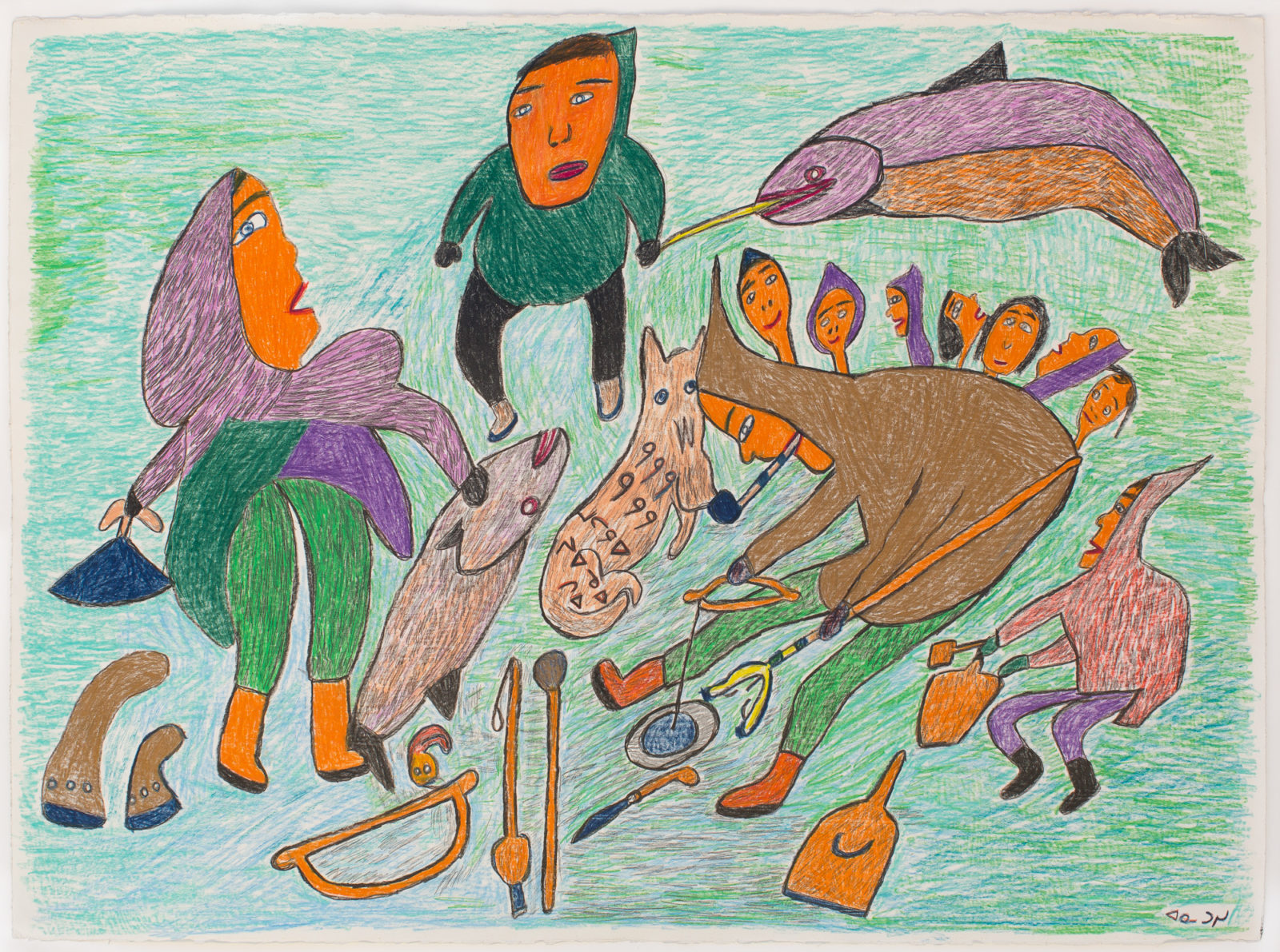 Ruth Annaqtuusi Tulurialik - untitled (camp scene with pipe)