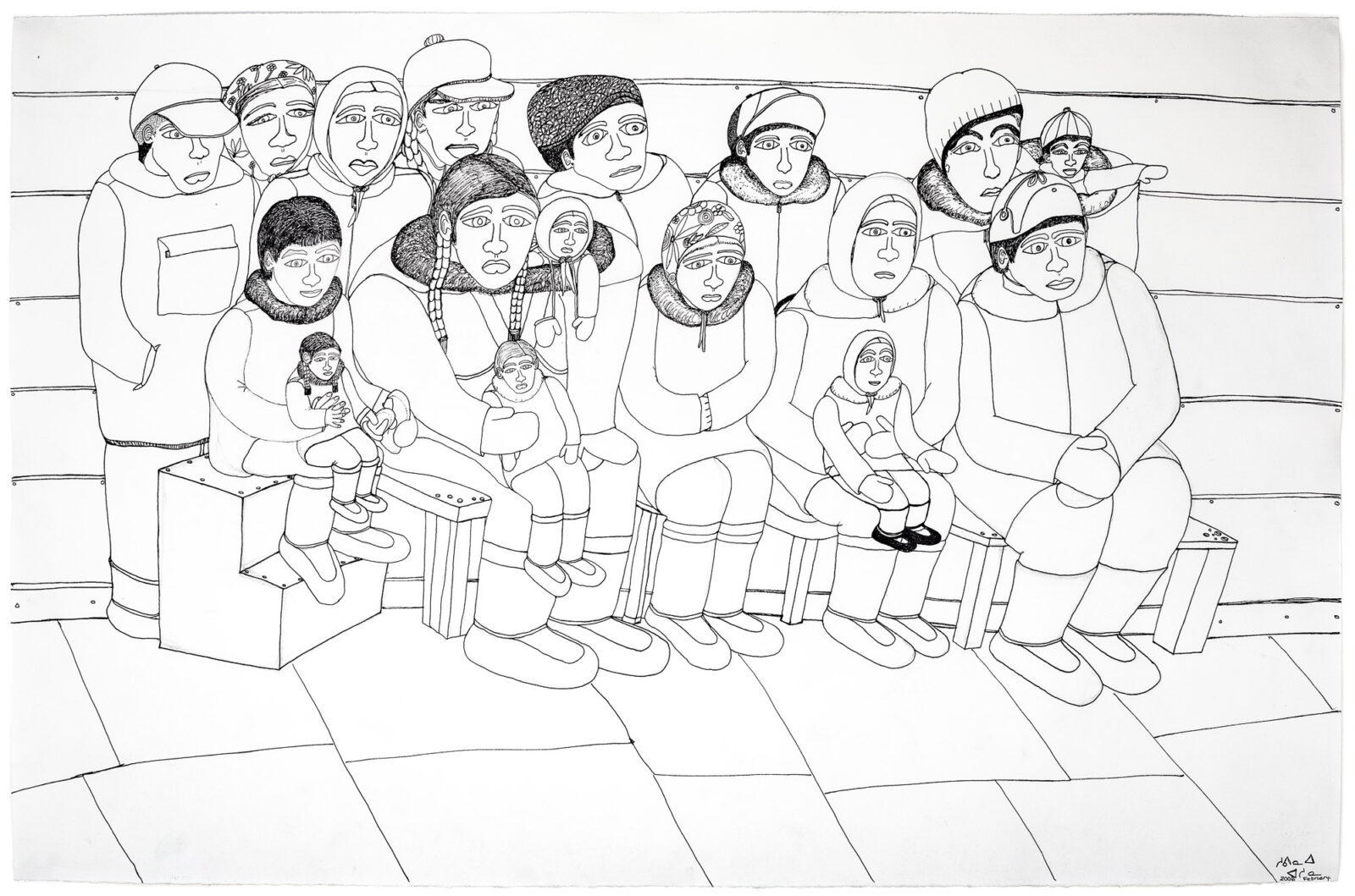 Shuvinai Ashoona - untitled (seated group portrait)