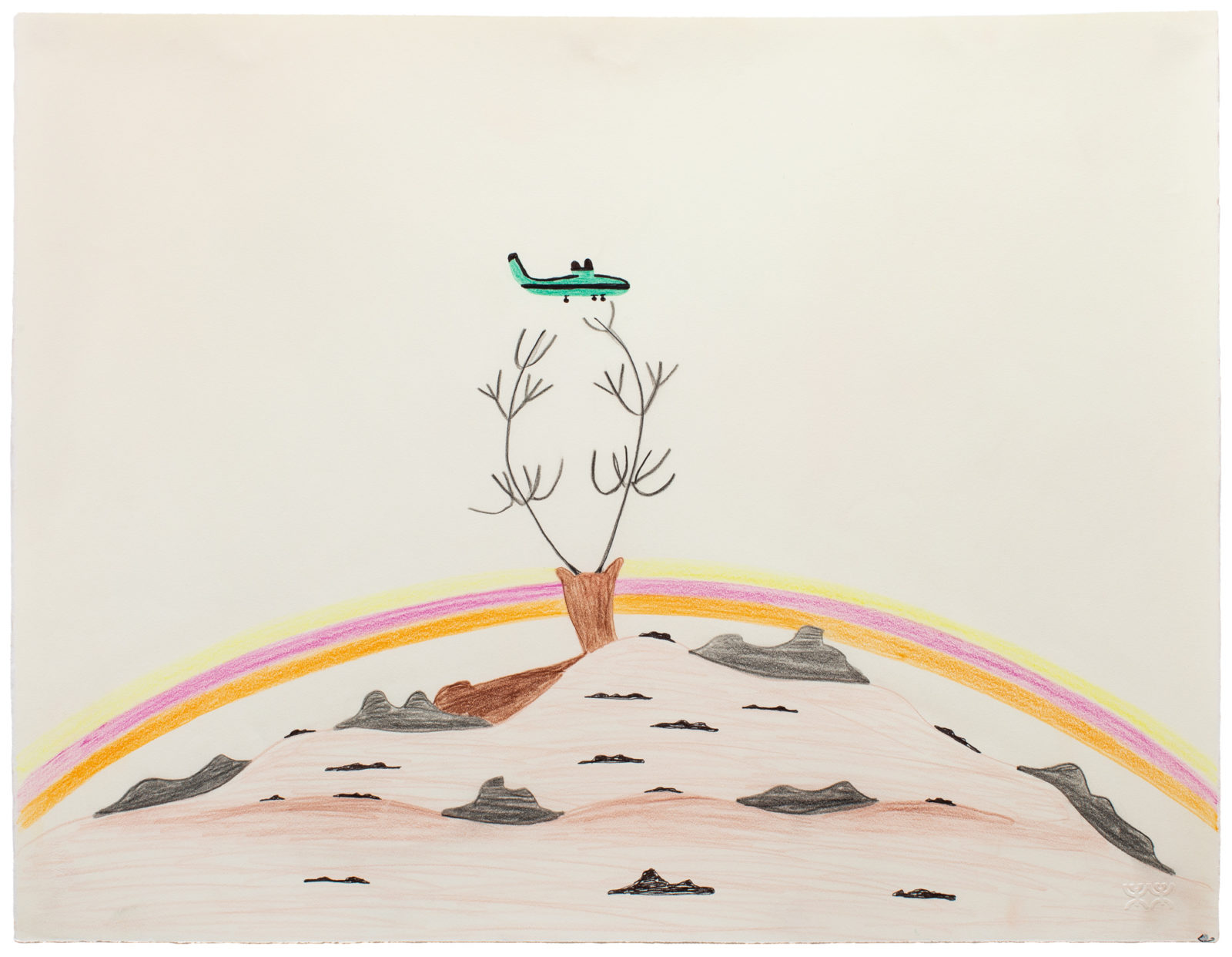 Pudlo Pudlat - untitled (caribou and plane)