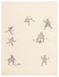  Niviaqsi (1908-1959), Kinngait (Cape Dorset)<untitled (group of hunters), c. 1959, graphite, paper, 8.5 x 11 in. 