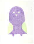 Sheojuk Etidlooie (1932-1999), Kinngait (Cape Dorset)<untitled (purple bird with green wings), 1994-95, color pencil, graphite, paper, 20 x 26 in. 