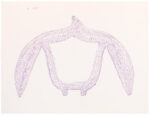 Sheojuk Etidlooie (1932-1999), Kinngait (Cape Dorset)<untitled (purple falcon), 1995-98, color pencil, graphite, paper, 20 x 26 in 