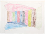 Sheojuk Etidlooie (1932-1999), Kinngait (Cape Dorset)<untitled (composition), 1998-99, color pencil, graphite, paper, 20 x 26 in. 