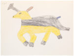 Sheojuk Etidlooie (1932-1999), Kinngait (Cape Dorset)<untitled (caribou), 1998-99, color pencil, graphite, paper, 20 x 26 in. 