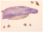 Sheojuk Etidlooie (1932-1999), Kinngait (Cape Dorset)<untitled (caribou), 1998-99, color pencil, graphite, paper, 22 x 29.5 in. 