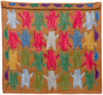 Annie Taipanak (1931-), Qamani'tuaq (Baker Lake)<untitled (people with birds), 1981, duffel, felt, embroidery floss, 35 x 39 in. 