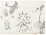  Koonoo (1923-1966), Kinngait (Cape Dorset)<untitled (birds), 1959, graphite, paper, 20 x 26 in. 