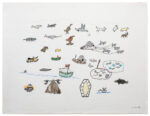 Papiara Tukiki (1942-), Kinngait (Cape Dorset)<untitled (camp), 2012, color pencil, paper, 19.75 x 25.5 in. 