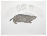 Papiara Tukiki (1942-), Kinngait (Cape Dorset)<untitled (Lemming on a rainy day), 2011, color pencil, paper, 19.75 x 25.5 in. 