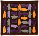Annie Taipanak (1931-), Qamani'tuaq (Baker Lake)<untitled (human and animal composition), 1981, wool, felt, embroidery floss, 36 x 38 in. 