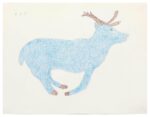 Sheojuk Etidlooie (1932-1999), Kinngait (Cape Dorset)<untitled (blue caribou), 1995-96, color pencil, paper, 20 x 26 in. 